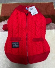 日本設計Field Glide 紅色紐紋冷外套狗仔衫